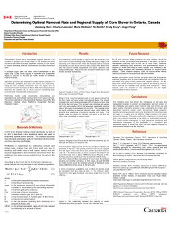 Determining Optimal Removal Rate Regional Supply of Corn Stover
