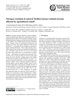 Nitrogen retention in natural Mediterranean wetland