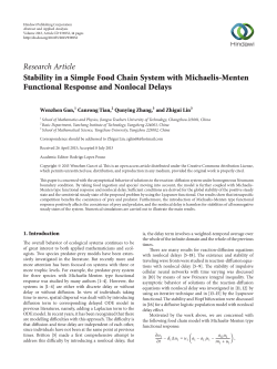 Stability in a Simple Food Chain System with Michaelis