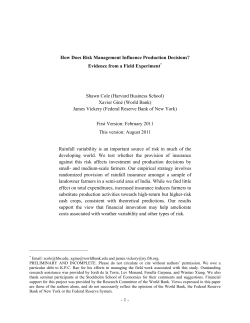 - 1 - How Does Risk Management Influence Production Decisions