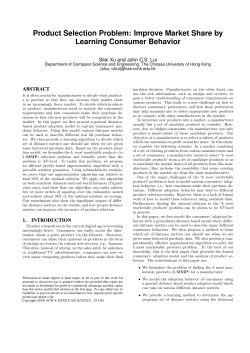 Product Selection Problem: Improve Market Share by