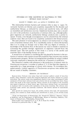 Studies on the Growth of Bacteria in the Human Ear Canal1