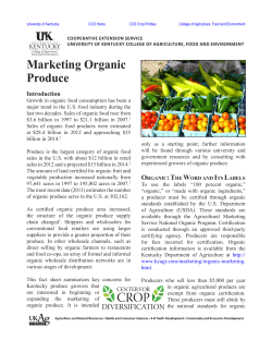 Marketing Organic Produce