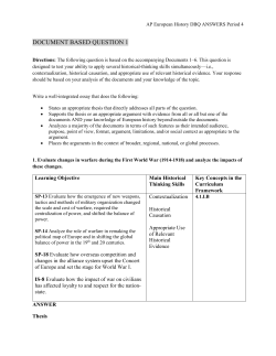 Document-Based Questions: Time Period 4 (ANSWER KEY)