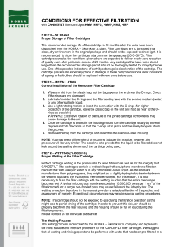 CANDEFILT instructions for membrane cartridges