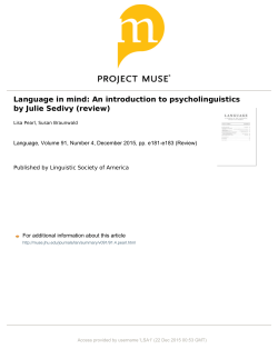 Language in mind: An introduction to psycholinguistics by Julie
