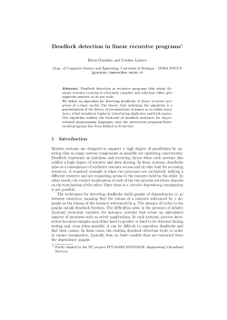 Deadlock detection in linear recursive programs