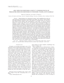 are induced defenses costly? consequences of predator