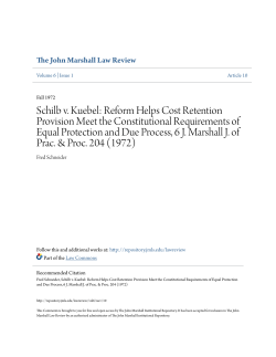 Schilb v. Kuebel: Reform Helps Cost Retention Provision Meet the