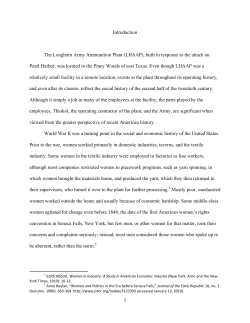 Introduction The Longhorn Army Ammunition Plant