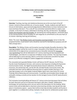 Page 1 of 3 The Wallace Center and Innovative Learning Complex