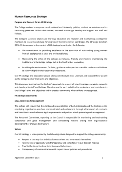 Human Resources Strategy - Murray Edwards College