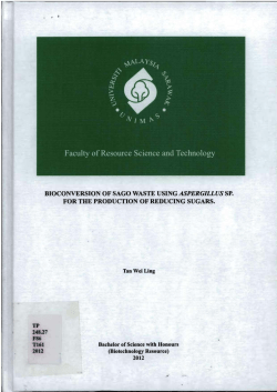 bioconversion of sago waste using aspergillus sp. for