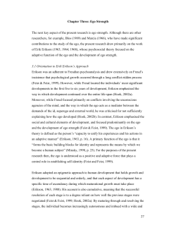 27 Chapter Three: Ego Strength The next key aspect