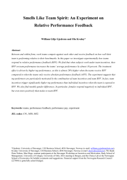 Smells Like Team Spirit: An Experiment on Relative Performance