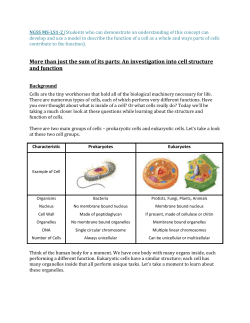 NGSS Cell Function - Instructor Version