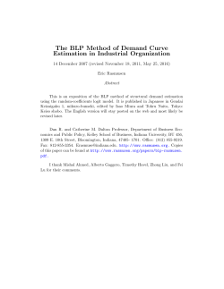 The BLP Method of Demand Curve Estimation in
