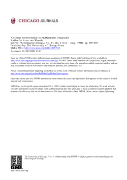 Alcoholic Fermentation in Multicellular Organisms