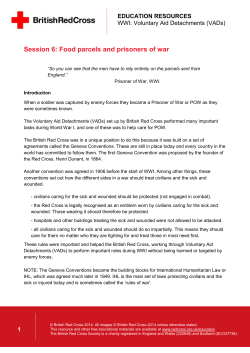 Session 6 - Food parcels and prisoners of war