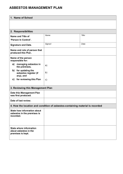 ASBESTOS CONTROL AND MANAGEMENT FORM ASB1
