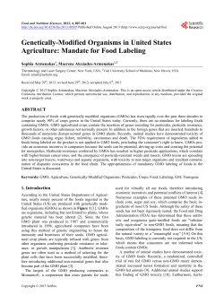 Genetically-Modified Organisms in United States Agriculture
