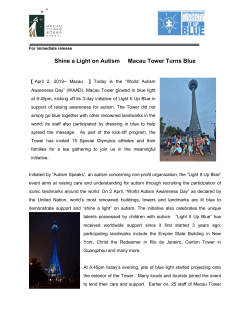 Shine a Light on Autism Macau Tower Turns Blue