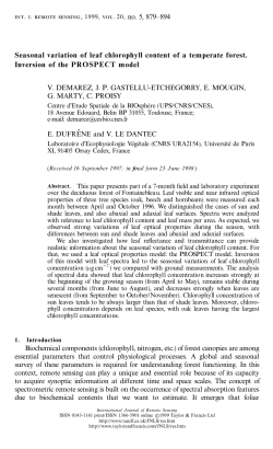 Seasonal variation of leaf chlorophyll content of a