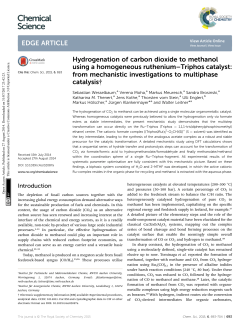 Hydrogenation of carbon dioxide to methanol