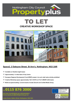 TO LET - the Creative Quarter, Nottingham