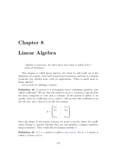 Chapter 8 Linear Algebra