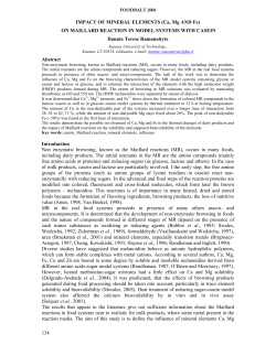 IMPACT OF MINERAL ELEMENTS (Ca, Mg AND Fe) ON MAILLARD