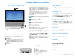 Cisco DX70 Quick Reference, Release 10.2(2)