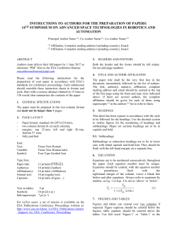 AUTHOR INSTRUCTIONS - ESA Conference Bureau