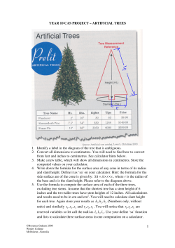 ARTIFICIAL TREES 1. Identify a label in the diagram