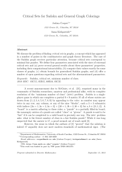 Critical Sets for Sudoku and General Graph Colorings