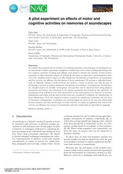 A pilot experiment on effects of motor and cognitive activities on