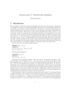 Lecture notes 7: Network flow problems