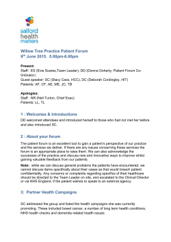7: Actions from Previous Minutes