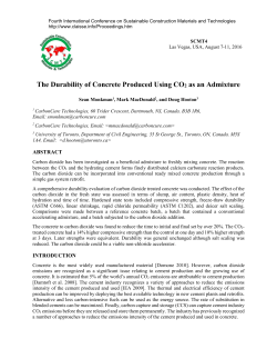 The Durability of Concrete Produced Using CO2 as an Admixture