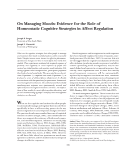 On Managing Moods: Evidence for the Role of