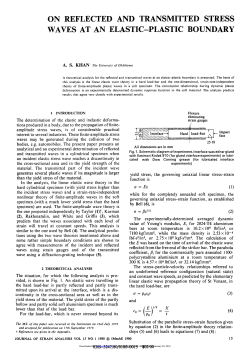 on reflected and transmitted stress waves at an elastic