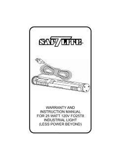 warranty and instruction manual for 25 watt 120v fo25t8 industrial light