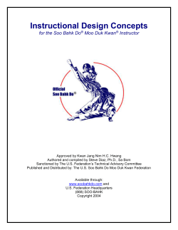 Instructional Design for the Soo Bahk Do Moo Duk Kwan Instructor