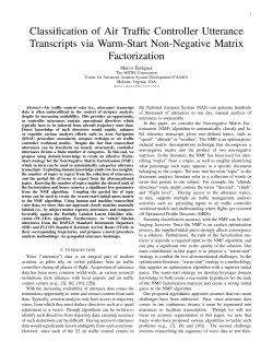 Classification of Air Traffic Controller Utterance Transcripts via Warm