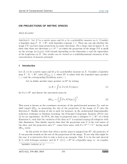 ON PROJECTIONS OF METRIC SPACES 1 Introduction
