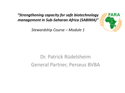 Module 1 &ndash; introduction, handling biotech