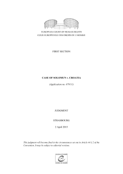 CASE OF SOLOMUN v. CROATIA