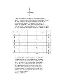 S P O S C R A B B L E T S A game of Scrabble was played by two