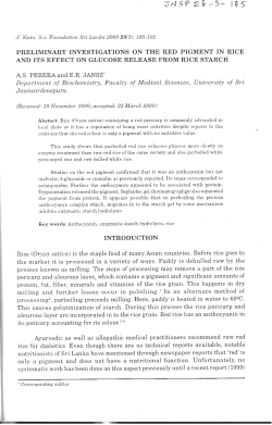 PRELIMINARY INVESTIGATIONS ON THE RED PIGMENT IN RICE