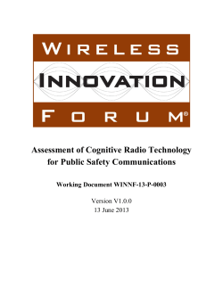 Cognitive Radio Tech Assessment